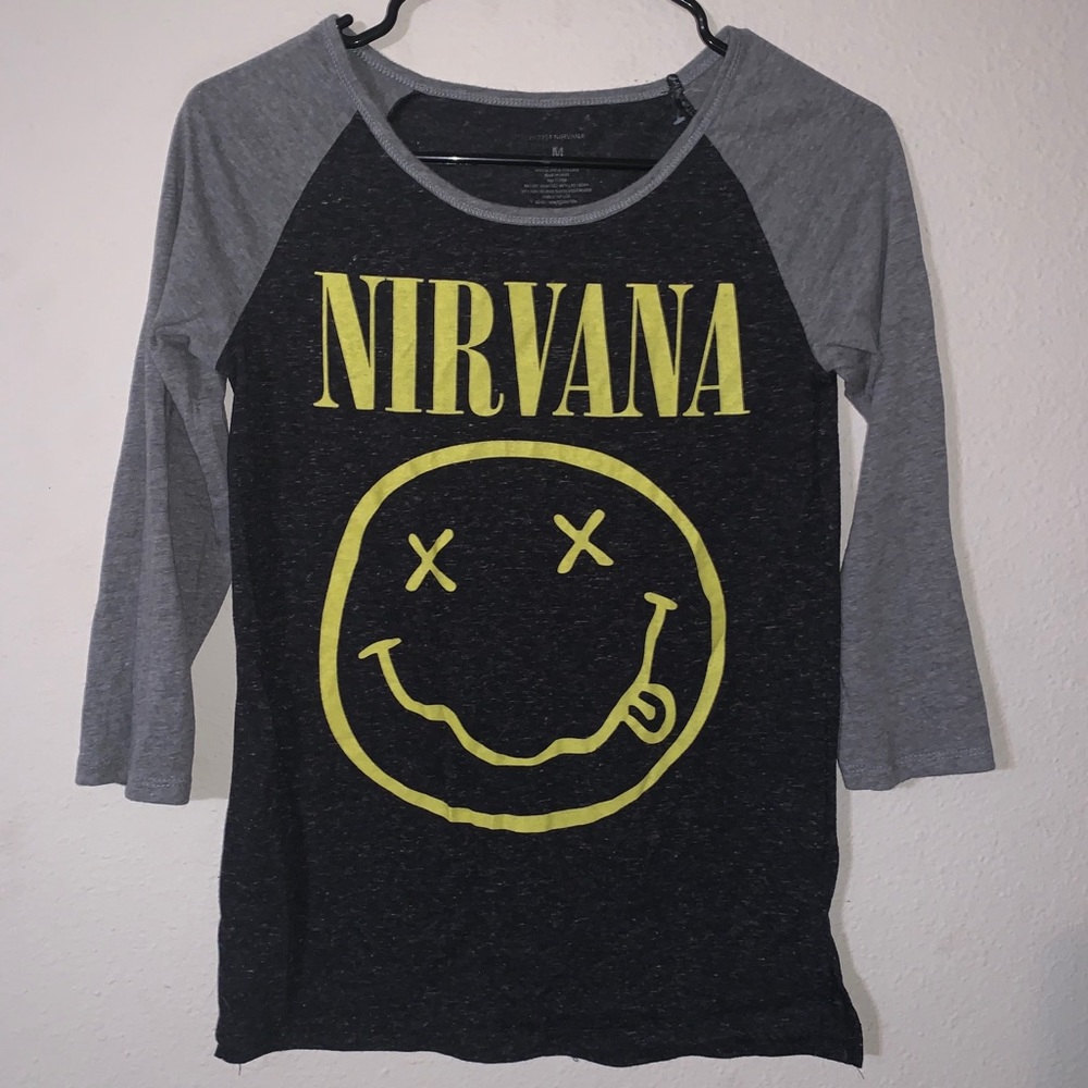 ‼️SOLD‼️ Nirvana Smiley Half Sleeve T Shirt